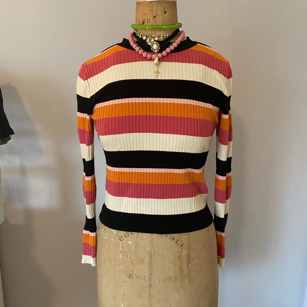 H&M striped ribbed top, M